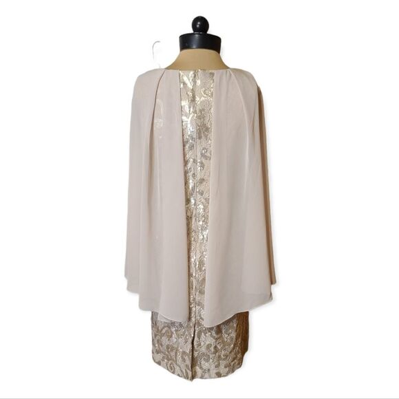 Alex Evenings Champagne Cream I Caplet Cocktail Mother of the Bride Dress Size 8 - Picture 3 of 7